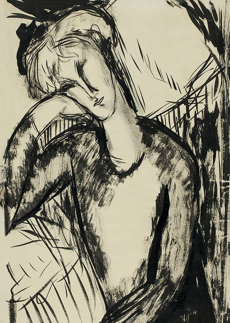 An abstract depiction of a seated female subject. This print is great for adding texture to a space.
Featuring beige and black.
A museum-quality fine art print with a textured, matt finish, using giclée printing techniques that won't fade.