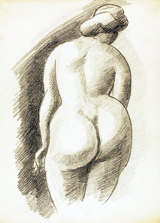 A striking charcoal composition, where rich, warm tones bring a voluptuous figure to life. This evocative study captures sensuality and artistic depth, making it an ideal statement piece for collectors who appreciate figurative art with genuine character and sophistication. Part of a series of 3 prints.
Featuring cream, caramel patina and black. Part of a series of 3.
A museum-quality fine art print with a textured, matt finish, using giclée printing techniques that won't fade.