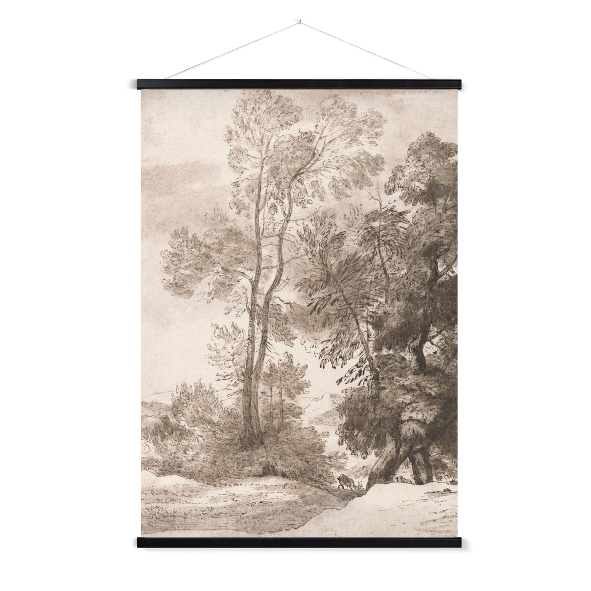 A rustic sepia toned print of trees in the country side with a wooden hanger included.
A premium print + slimline wooden poster hanger with a discrete magnetic fastening to keep your prints perfectly secure. Hand-crafted from beautiful, solid wood, our picture hangers are ideal for displaying prints using a simple, contemporary design. When you want to update your style, simply change the print.
The Toffee Trees print features vintage grey, black, cream and soft caramel.
+ Free International Shipping.