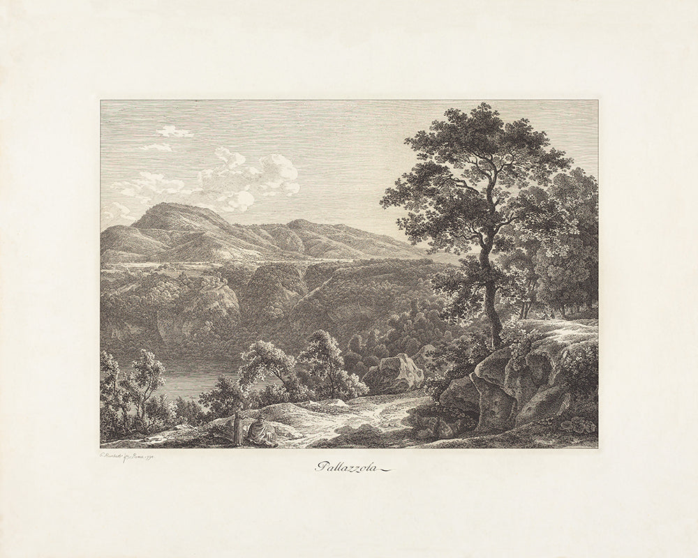 A vintage lithograph of the Italian landscape. Part of a collection.

Featuring cream, grey and black.
A museum-quality fine art print with a lightly textured, matt finish, using giclée printing techniques that won't fade.