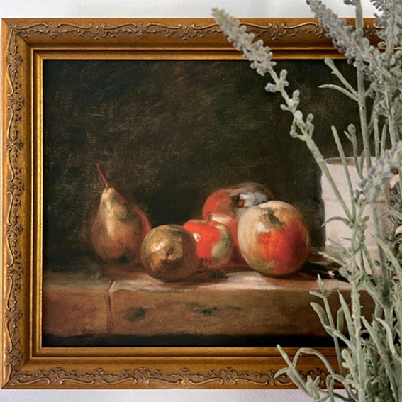 Gold Framed Fruit Still Life Canvas