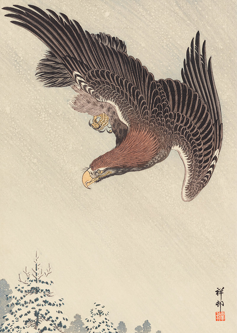 A Japanese painting of an Eagle.