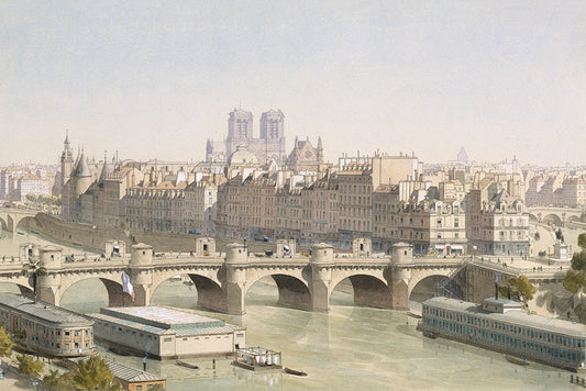 A vintage, watercolour of Paris.