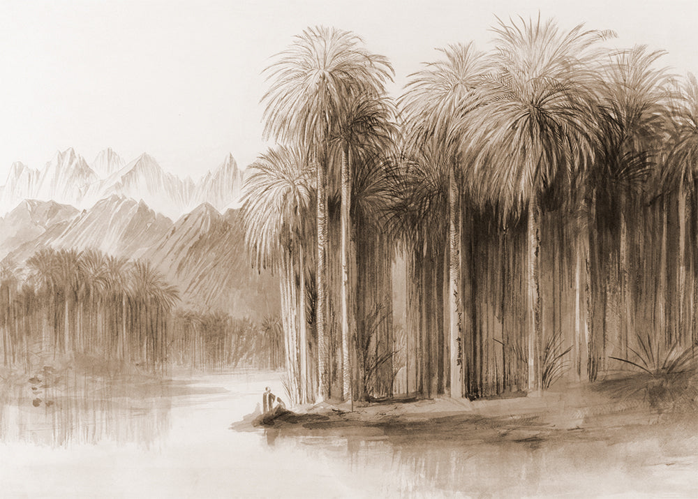Surround yourself in a lush oasis of softly painted palms, available in a selection of 4 subtle hues to soothe your senses.&nbsp;

Featuring shades of warm caramel and chocolate charcoal.

Available in 'Premium Peel and Stick' or 'Paste the Wall' finishes.