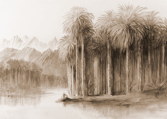 Surround yourself in a lush oasis of softly painted palms, available in a selection of 4 subtle hues to soothe your senses.&nbsp;

Featuring shades of warm caramel and chocolate charcoal.

Available in 'Premium Peel and Stick' or 'Paste the Wall' finishes.