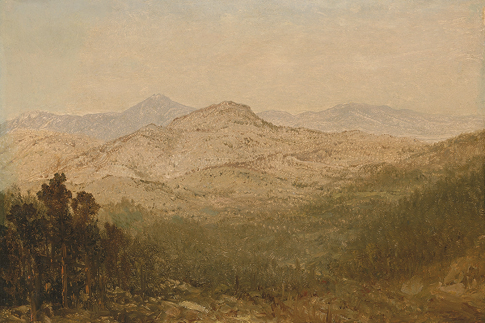 A delightful landscape of rolling hills. This print has a lovely soft vintage patina and texture that will warm any space.

Featuring olive, green, cream, beige, pale blue and grey.
A museum-quality fine art print with a lightly textured, matt finish, using giclée printing techniques that won't fade.