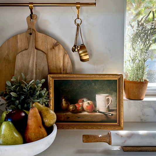 Gold Framed Fruit Still Life Canvas