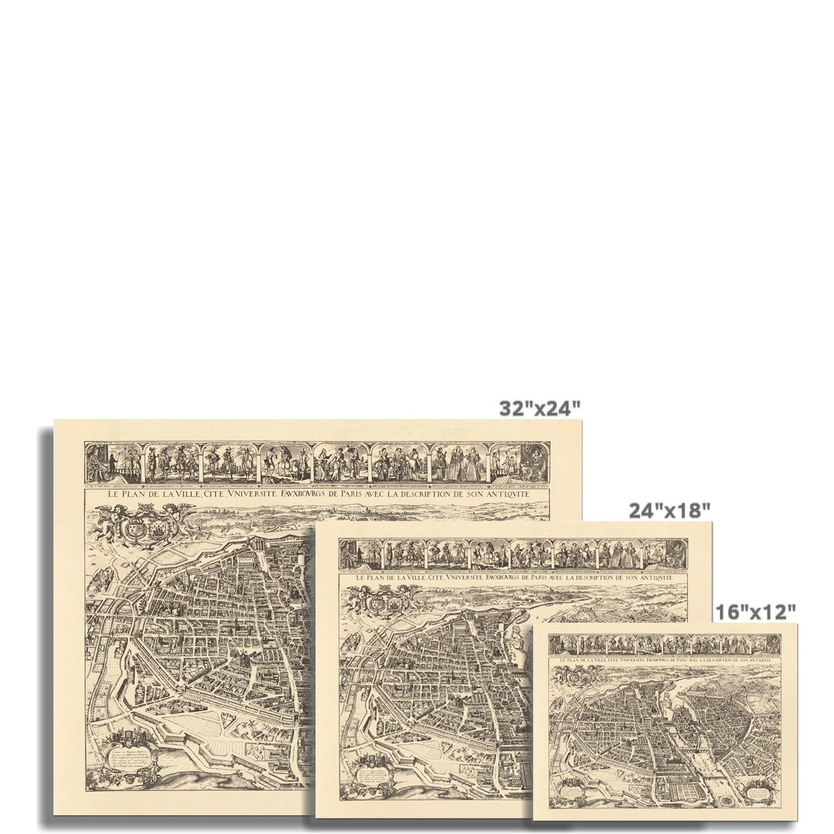 Antique Paris Map